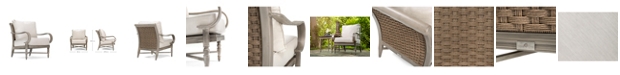 Furniture Winston Grayson Wicker Outdoor Lounge Chair with Outdoor Outdura &reg; Remy Sand Cushion, Created for Macy's